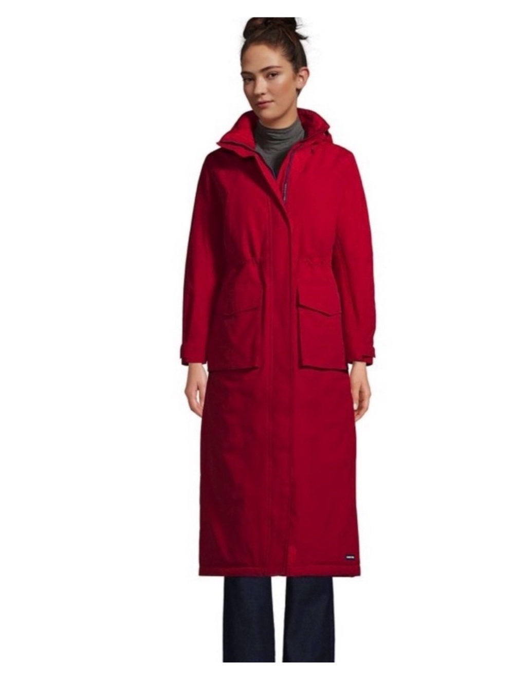 NWT Lands End Squall  Red Hooded Stadium  Maxi Coat size 2XL